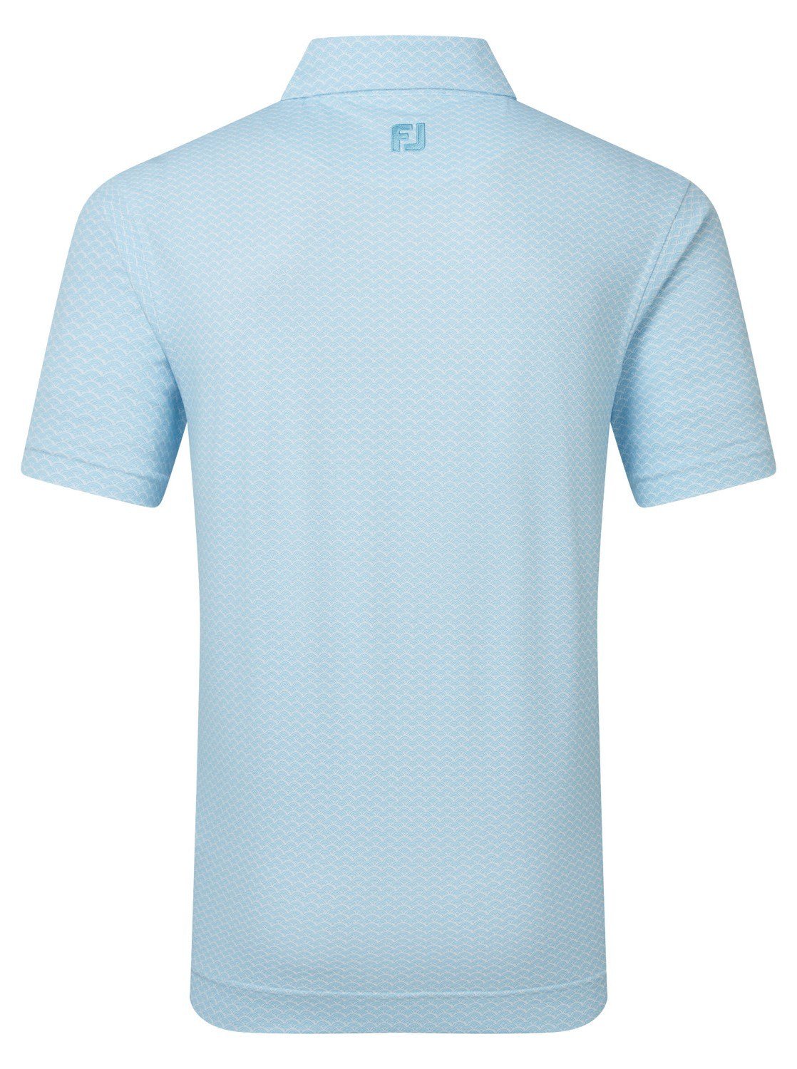 FootJoy Scallop Geo Pique men's polo, blue reef