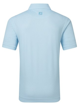 FootJoy Scallop Geo Pique men's polo, blue reef