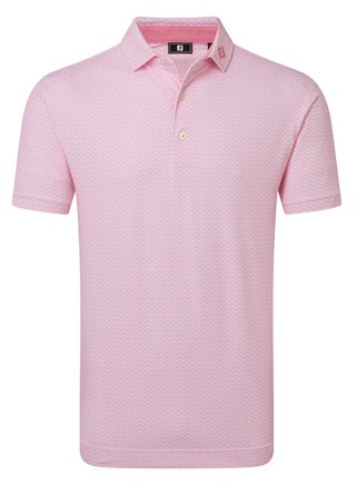 FootJoy Scallop Geo Pique men's polo, pink pop
