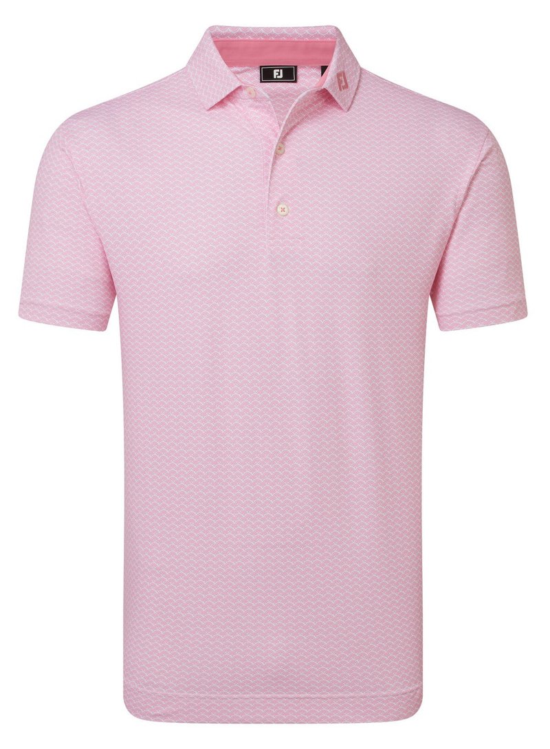 FootJoy Scallop Geo Pique men's polo, pink pop