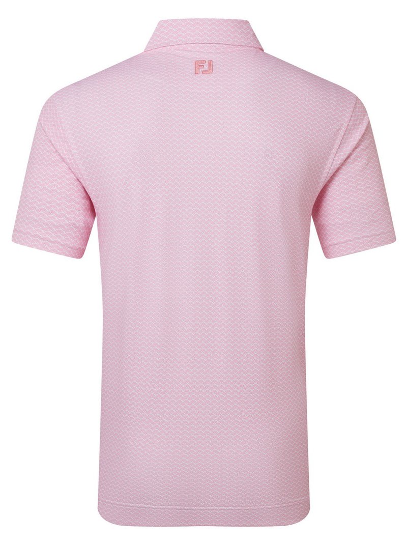 FootJoy Scallop Geo Pique men's polo, pink pop