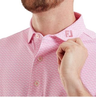 FootJoy Scallop Geo Pique men's polo, pink pop