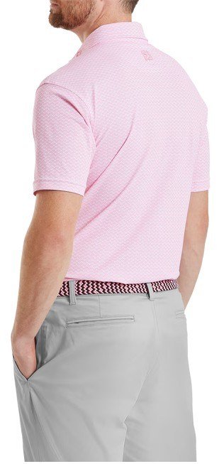 FootJoy Scallop Geo Pique men's polo, pink pop