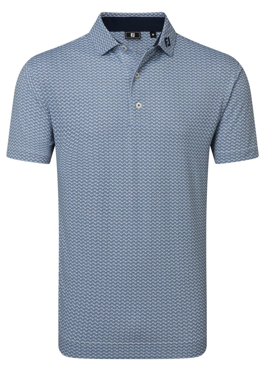 FootJoy Scallop Geo Pique men's polo, navy