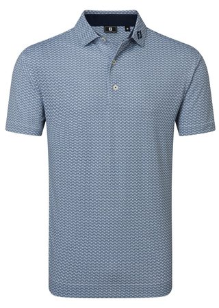 FootJoy Scallop Geo Pique men's polo, navy