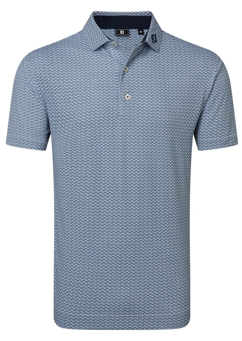 FootJoy Scallop Geo Pique men's polo, navy