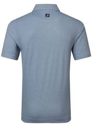 FootJoy Scallop Geo Pique men's polo, navy