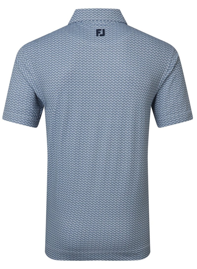 FootJoy Scallop Geo Pique men's polo, navy