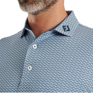 FootJoy Scallop Geo Pique men's polo, navy
