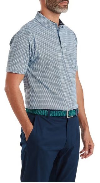 FootJoy Scallop Geo Pique men's polo, navy