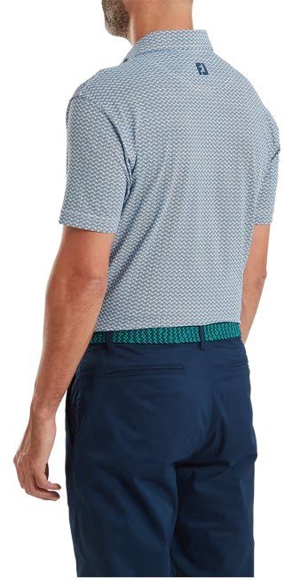 FootJoy Scallop Geo Pique men's polo, navy