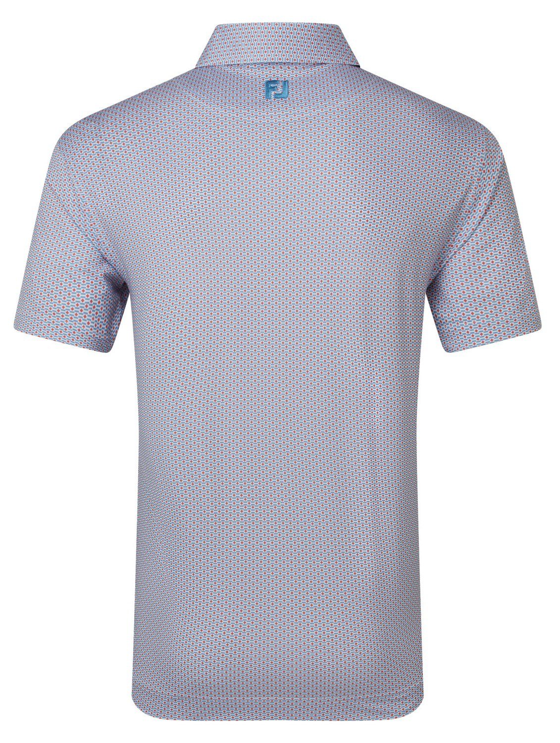 FootJoy Nautical Flag Print Lisle men's polo, nantucket red/coastal blue
