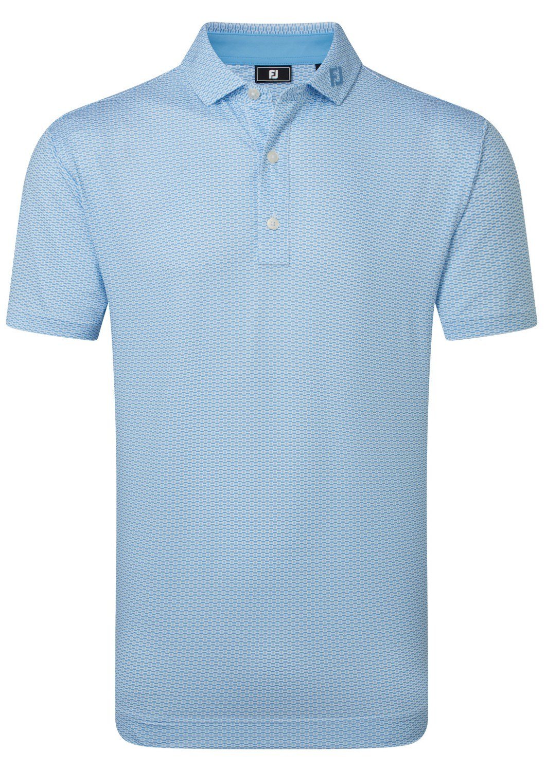 FootJoy Nautical Flag Print Lisle men's polo, blue reef/deep reef