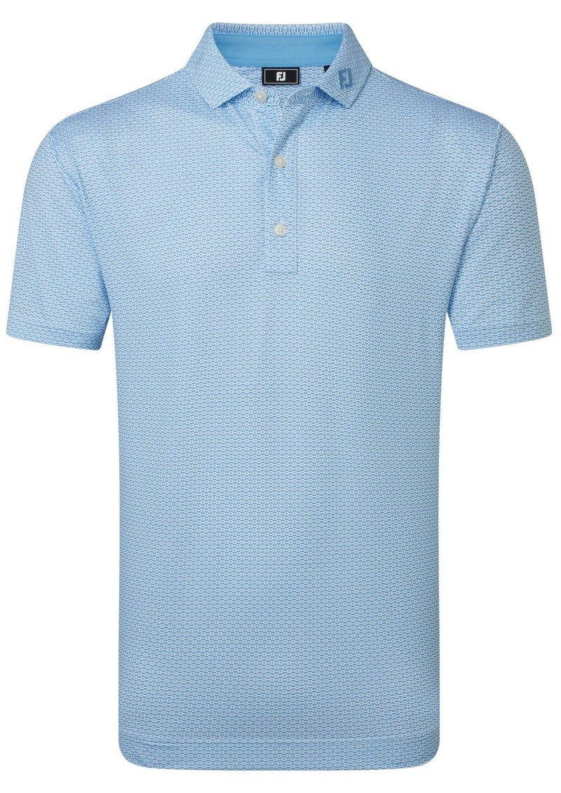 FootJoy Nautical Flag Print Lisle men's polo, blue reef/deep reef