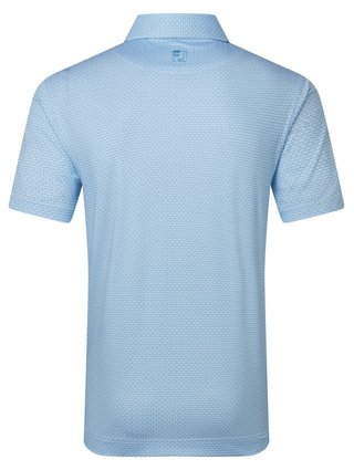 FootJoy Nautical Flag Print Lisle men's polo, blue reef/deep reef