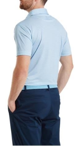FootJoy Nautical Flag Print Lisle men's polo, blue reef/deep reef
