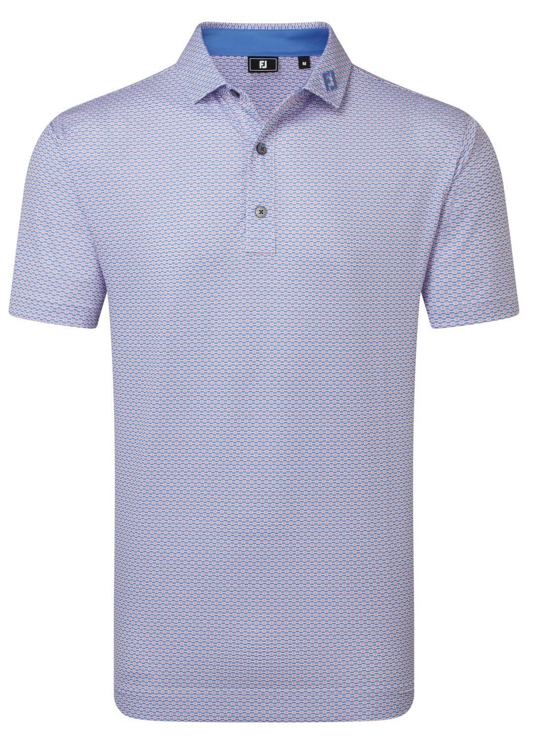 FootJoy Nautical Flag Print Lisle men's polo, pink pop/vivid violet