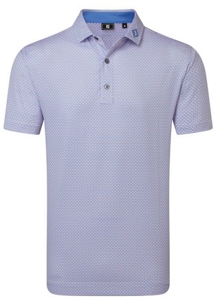 FootJoy Nautical Flag Print Lisle men's polo, pink pop/vivid violet