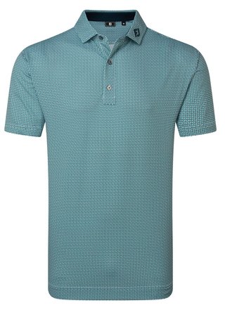 FootJoy Nautical Flag Print Lisle men's polo, field green/navy