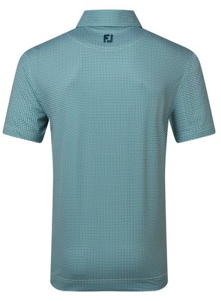 FootJoy Nautical Flag Print Lisle men's polo, field green/navy