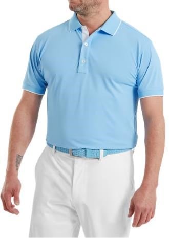 FootJoy FJ Wordmark Pique men's polo, blue reef