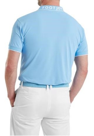 FootJoy FJ Wordmark Pique men's polo, blue reef