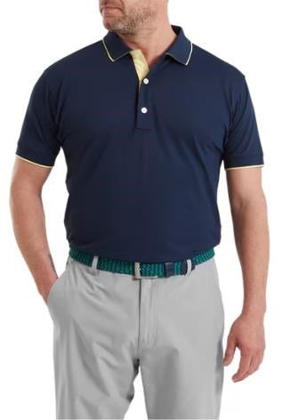 FootJoy FJ Wordmark Pique men's polo, navy
