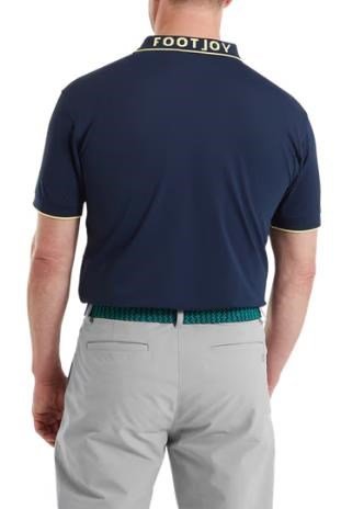 FootJoy FJ Wordmark Pique men's polo, navy