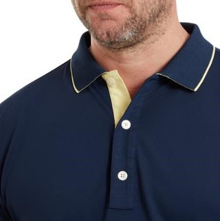 FootJoy FJ Wordmark Pique men's polo, navy
