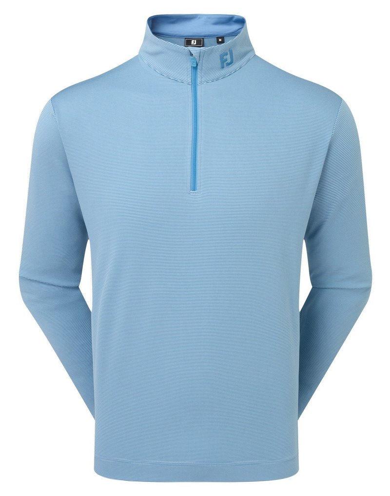 FootJoy Ottoman Stripe Chill-Out men's sweatshirt, chambray/coastal blue