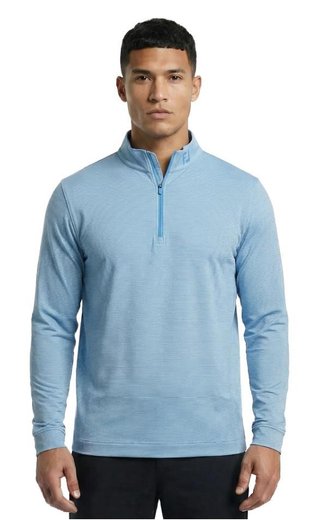 FootJoy Ottoman Stripe Chill-Out men's sweatshirt, chambray/coastal blue