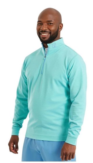 FootJoy Ottoman Stripe Chill-Out men's sweatshirt, blue reef/sea glass