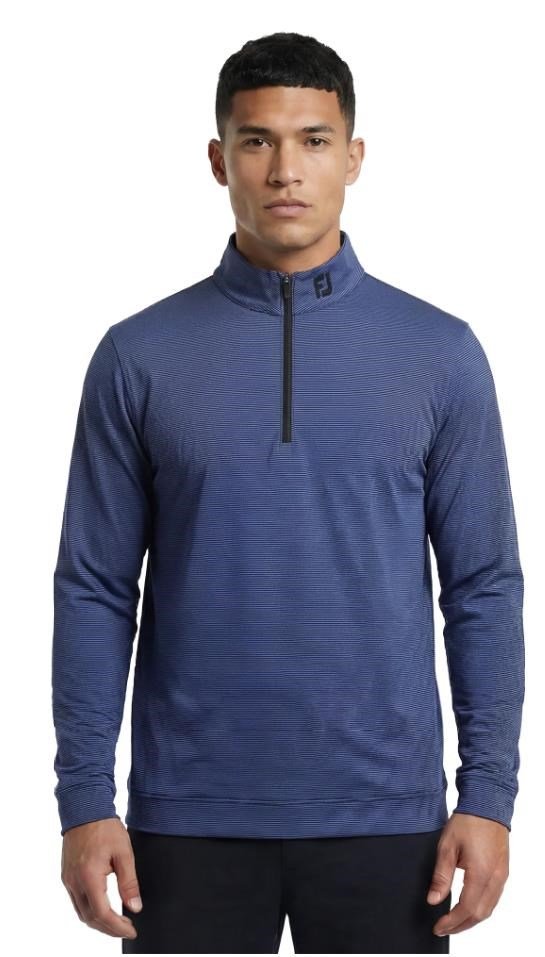 FootJoy Ottoman Stripe Chill-Out men's sweatshirt, black/vivid violet