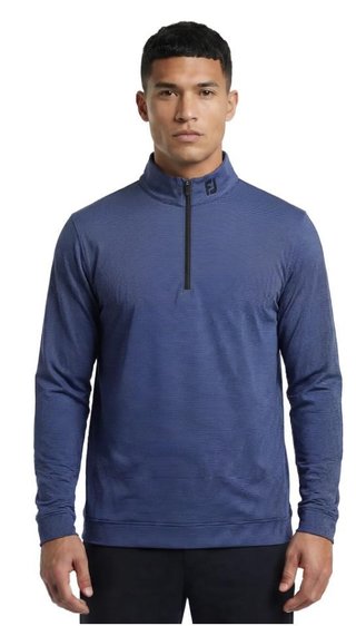 FootJoy Ottoman Stripe Chill-Out men's sweatshirt, black/vivid violet