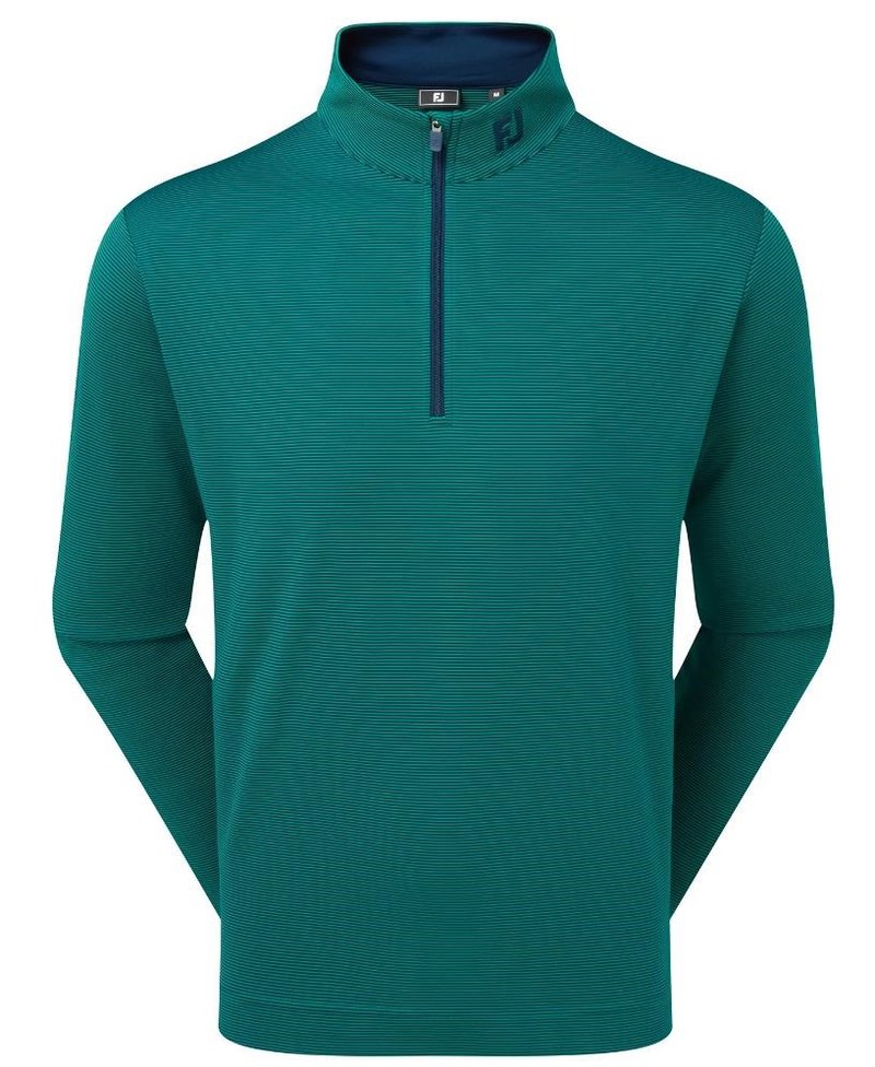 FootJoy Ottoman Stripe Chill-Out men's sweatshirt, navy/field green