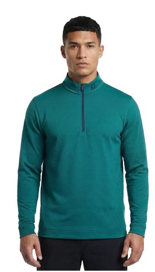 FootJoy Ottoman Stripe Chill-Out men's sweatshirt, navy/field green
