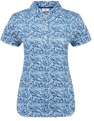 FootJoy Cap Sleeve Lisle women's polo, navy floral print