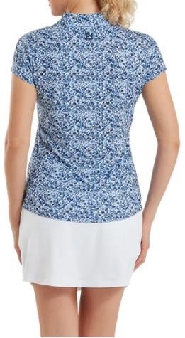 FootJoy Cap Sleeve Lisle women's polo, navy floral print