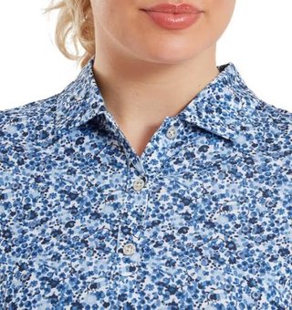 FootJoy Cap Sleeve Lisle women's polo, navy floral print