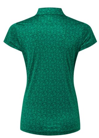 FootJoy Painted Floral Cap Sleeve Lisle women's polo, field green