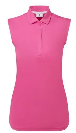 FootJoy Sleeveless Lisle women's polo, hot pink