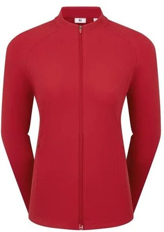 FootJoy Full-Zip Rib Midlayer women's sweatshirt, red
