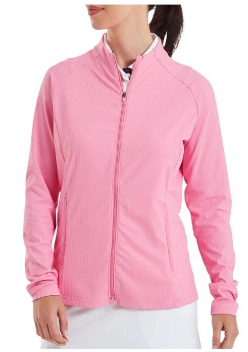 FootJoy Full-Zip Rib Midlayer women's sweatshirt, pink