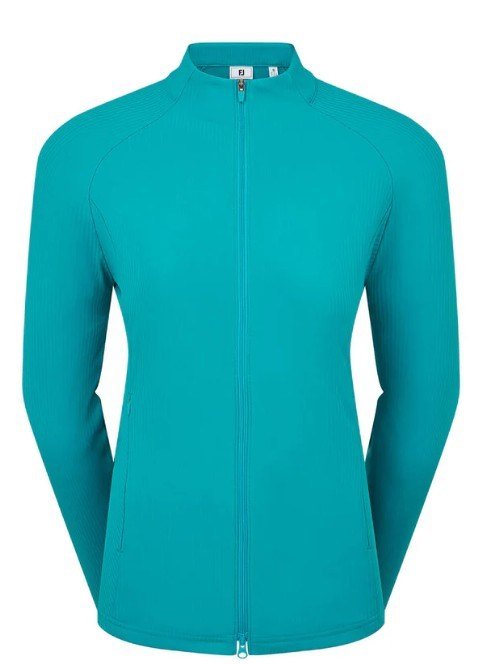FootJoy Full-Zip Rib Midlayer women's sweatshirt, tile blue