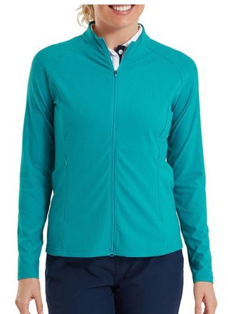 FootJoy Full-Zip Rib Midlayer women's sweatshirt, tile blue