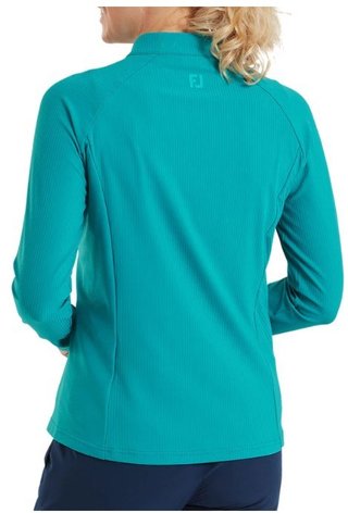 FootJoy Full-Zip Rib Midlayer women's sweatshirt, tile blue