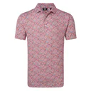 FootJoy Meadow Print Lisle men's polo, nantucket red/hambray/coastal blue