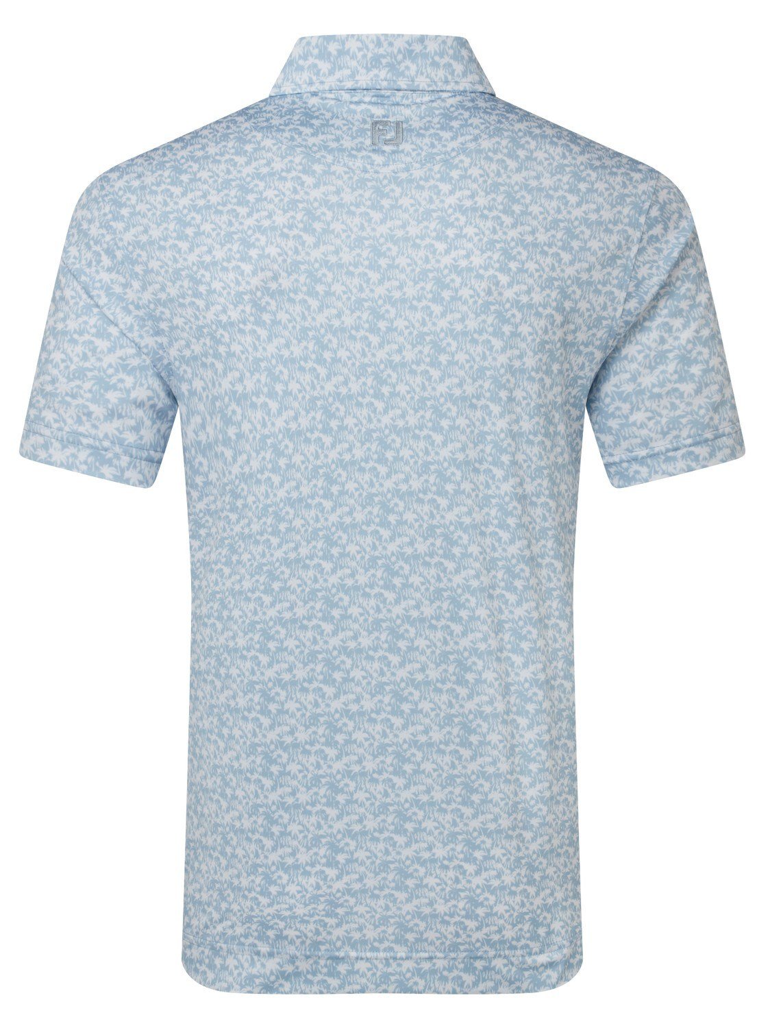 FootJoy Hidden Palm Print Lisle men's polo, chambray/white