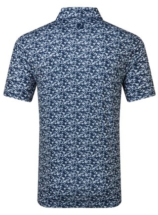 FootJoy Hidden Palm Print Lisle men's polo, navy/white