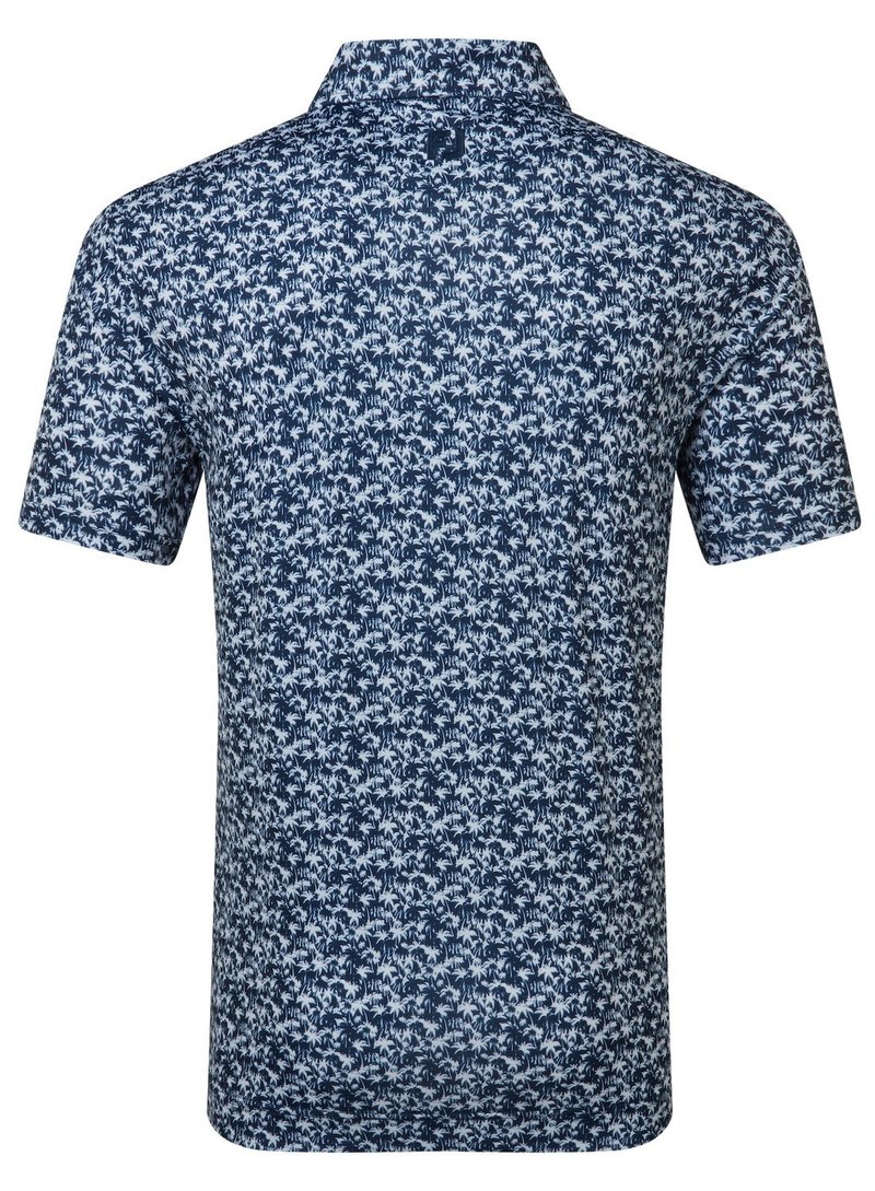 FootJoy Hidden Palm Print Lisle men's polo, navy/white